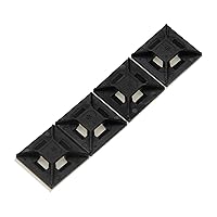 Panduit ABM1M-AT-M0 Cable Tie Mount, Adhesive Backed, High Temperature, 4-Way, Weather Resistant Nylon 6.6, Black (1,000-Pack)