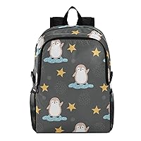 ALAZA Penguin Stars and Clouds Packable Backpack Travel Hiking Daypack