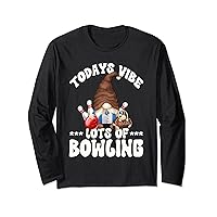 Retro Bowler Saying Gnome Grandpa For Men And Bowling Dad Long Sleeve T-Shirt