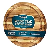 Yes4All Round Teak Cutting Boards for Kitchen, [16