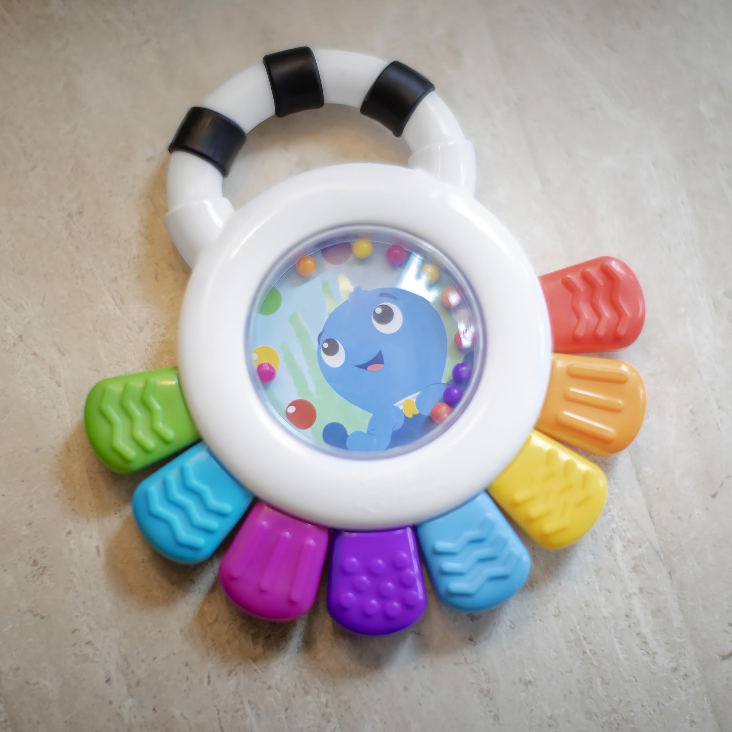 Baby Einstein Outstanding Opus The Octopus Sensory Rattle & Teether Multi-Use Toy, BPA Free & Chillable, 3 Months & up, Multicolored