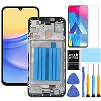 for Samsung Galaxy A15 5G Screen Replacement with Frame for Samsung A15 A156u Screen Replacement kit s156vl A156a A156w LCD Touch Display digitizer with Tools 6.6 inch Black（No Fingerprints）