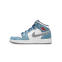 Nike boys Air Jordan 1 Retro High OG GS Basketball Shoe, French Blue/Fire Red-white, 4.5 Big Kid