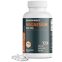 Bronson Magnesium 500 MG Supports Bone & Muscle Health & Nervous System Support - Non-GMO, 120 Vegetarian Tablets