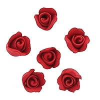 Global Sugar Art Rosebud Deep Red Unwired Sugar Cake Flowers,Tiny, 36 Count by Chef Alan Tetreault