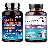 NATURE TARGET Probiotics for Women-Men-Kids Digestive Health, Glucosamine Chondroitin MSM, Joint Support Supplement,