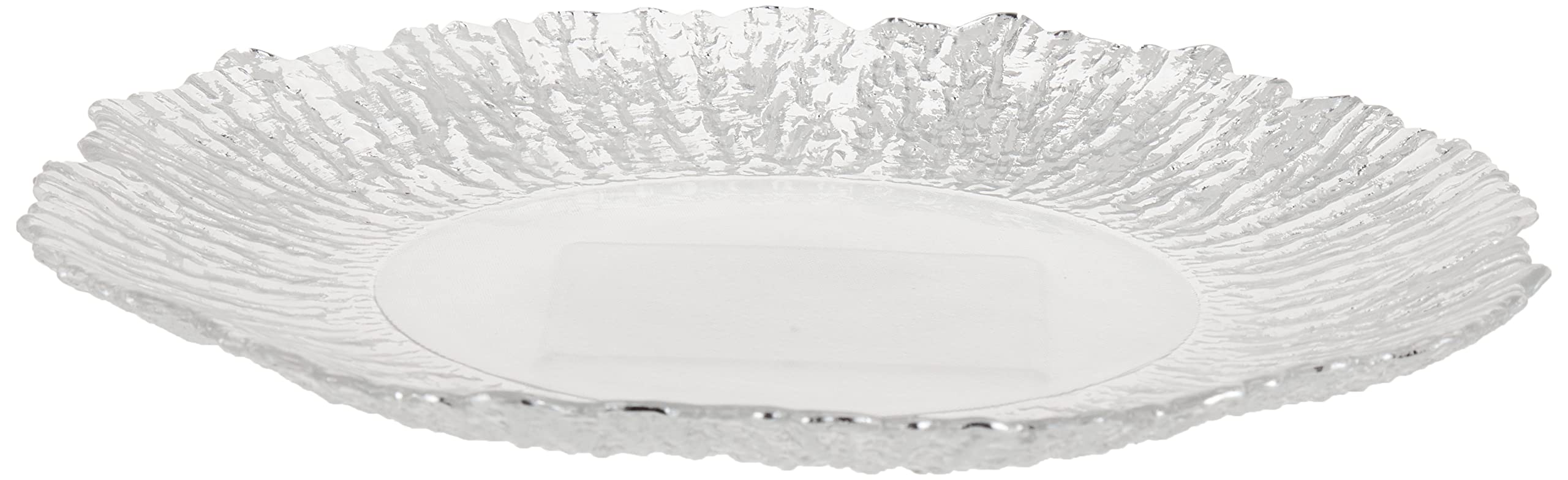 ChargeIt by Jay Flower Charger Large 13” Decorative Glass Service Plate for Home Or Professional Fine Dining-For Upscale Catering Events, Dinner Parties, Or Weddings, Silver