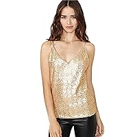 Andongnywell Women's Sexy Sequined Camisole Shining Glitter Top Shimmer Sequin Club Tank Tunic Blouses