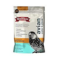 Avian Color & Shine Superfood Supplement Powder for Captive Birds - Flaxseed, Yucca, Kelp, Phytonutrients & Protein - Supports Energy, Plumage, Digestive & Immune Health - 3.5oz