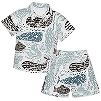 visesunny Toddler Little Boys Short Sleeve T-Shirt Beach Shirts for Kids Printed Casual Shorts Set Summer Clothes Outfits