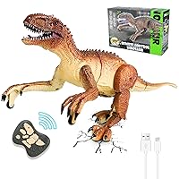 Dinosaur Toy for Boys，Remote Control Dinosaur Toys for Kids 2.4Ghz RC Realistic T-Rex Dinosaur Robot Walking and Roaring with LED Light for Kids Girls Toddler