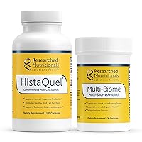 Researched Nutritionals Mast Cell Support Duo - HistaQuel to Supports Normal Histamine Production (120 Capsules) & Multi-Biome Multi Strain Probiotic for Immune & Histamine Support (30 Capsules)