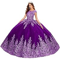 Women's Princess Lace Embroidery Quinceanera Dresses with Wrap Floral Applique Beaded Sweet 16 Ball Gown Dress