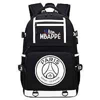 Teen Casual Daypack Mbappe Waterproof Bookbag Graphic Laptop Bag with USB Charging Port