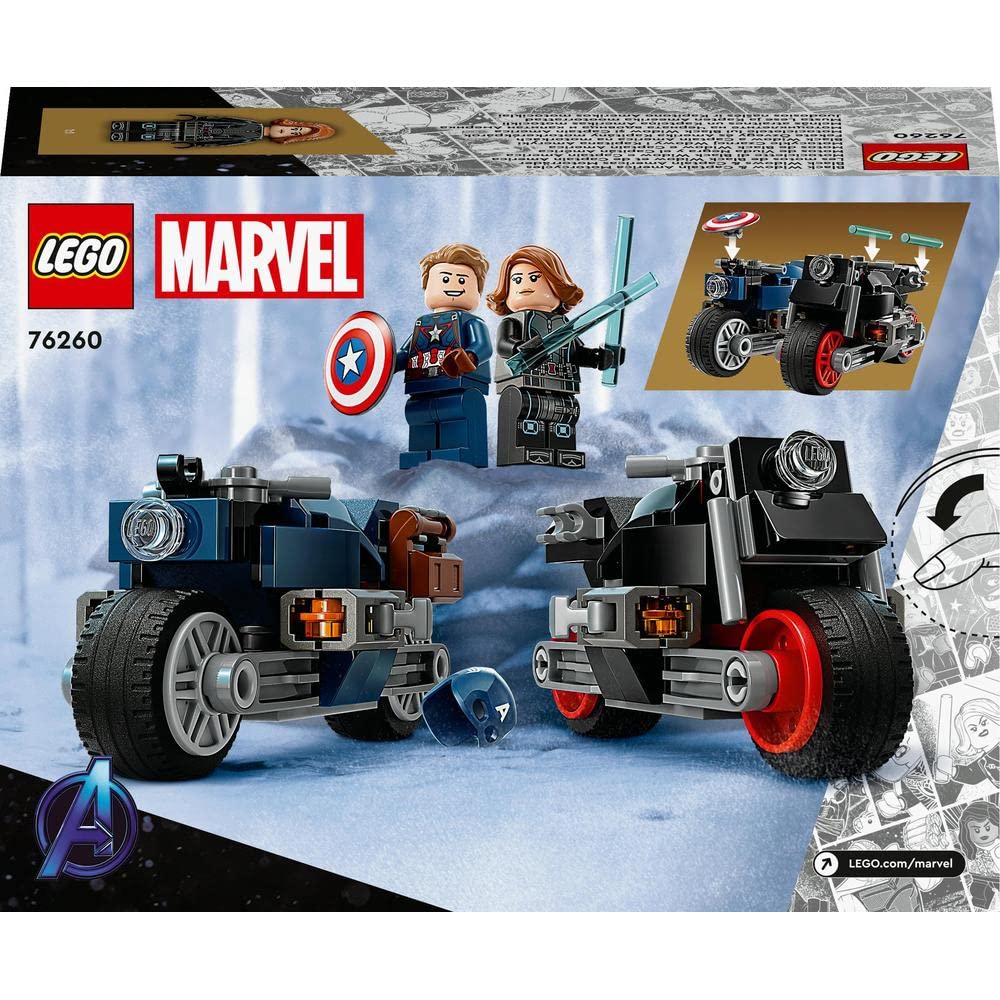 LEGO Super Heroes Marvel Black Widow and Captain America Touring 76260 Toy Blocks, Present, American Comics, Superhero, Boys, 6 Years Old and Up