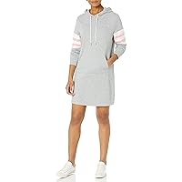 Tommy Hilfiger womens Sneaker Hoodie Dress, Stone Grey Heather Stripe, X-Small US