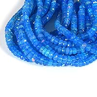 4 to 5 mm Smooth Surface Blue Opal Beads Faceted Rondelle Loose Beads Energy Stone for Jewelry Making 1 Strand Approx 8 Inch Blue Ethiopian Opal Gemstone Beads for Jewelry Making