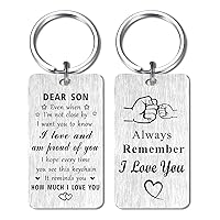 Son Gifts Keychain, I Love You Son Gifts, Proud of Son Birthday Gifts Fathers Day Christmas Key Chain, Son Xmas Present