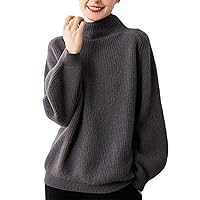 Autumn and Winter 100% Cashmere Sweater Turtleneck Women's Loose Large Size Thickened Knitted Sweater