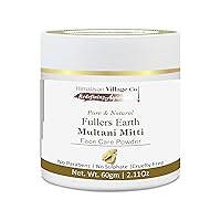 Himalayan Village Multani Mitti Powder | Mud Mask For Acne | Pimple | Dark Spots | Lightens & Brightens Skin Naturally/Ideal for Skin & Hair ;- 2.1 OZ/ 60gm