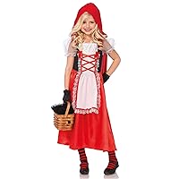 Leg Avenue Girl's 2 Pc Red Riding Hood Costume with Dress, Hooded Cape