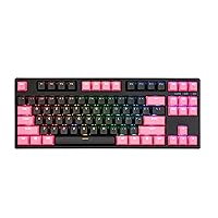 BOYI IK87 Hot Swappable TKL RGB Tri-Mode Mechanical Keyboard,87 Keys PBT Keycaps BT5.0/2.4GHz/Wired NKRO Gaming Keyboard with Programmable Software for Mac/Win/Gamers (Pink&Black Color)
