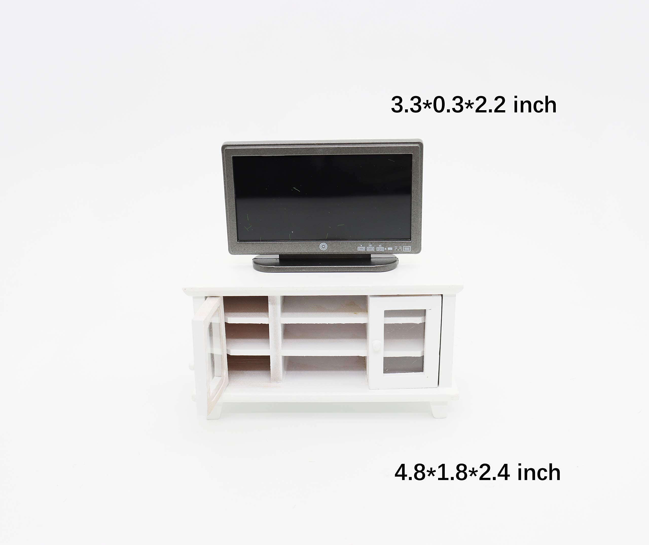 Hiawbon 1:12 Scale Mini House Wooden Furniture Miniature Living Room Furniture Set Mini House Accessories Furniture Model for Birthday Gift