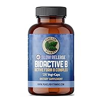 Pure Lab Vitamin - Slow Release Bioactive B Complex, 120 Capsules - Vitamin B-Complex Supplements - Metabolic Support Immune System - B Complex Vitamins for Men and Women