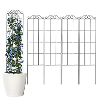 37.5'' Metal Garden Trellis for Climbing Plants,(Pack of 4) Indoor/Outdoor Sturdy Plant Trellis for Potted Plants,House Plants, Climbing Vines, Black