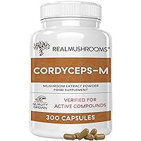 Cordyceps-M Peak Performance Supplement for Energy, Stamina, Endurance (300ct) Vegan Cordyceps-M Supplement for Immune Support, Non-GMO, Verified Levels of Beta-Glucans (150 Day Supply)