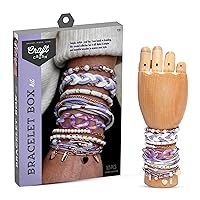 Craft Crush Bracelet Making Kit (Lilac) - Friendship Bracelet Maker Set - DIY Craft & Jewelry Making Kit for Kids, Teens, Tweens & Adults - Makes 8 Bracelets