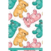 Notebook: Teddy Bear Notebook Journal For Teens and Adults | 120 Pages | Grey Lines | Glossy Cover | 6 x 9 In