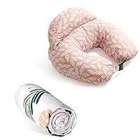 Momcozy Nursing Pillow Pink and Replacement Pillowcase, Original Plus Size Breastfeeding Pillows for More Support for Mom and Baby, with Adjustable Waist Strap