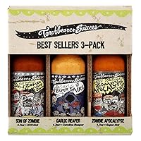 Best Sellers 3-Pack Mini Hot Sauce Gift Set, 1.7 Oz each - Zombie Apocalypse, Garlic Reaper, Son of Zombie
