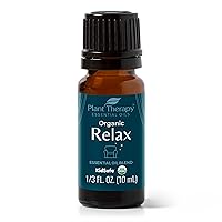 Organic Relax Essential Oil Blend 100% Pure, Undiluted, Natural Aromatherapy, Therapeutic Grade 10 mL (1/3 oz)