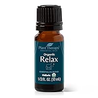 Plant Therapy Organic Relax Essential Oil Blend 100% Pure, Undiluted, Natural Aromatherapy, Therapeutic Grade 10 mL (1/3 oz)