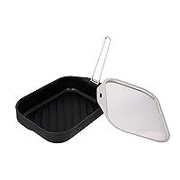 Takagi Glee-ru Handle Removable Grill Pan with Stainless Steel Lid and Handle, Corner Set of 3