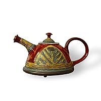 Unique Red Handmade Pottery Teapot - Colorful Wedding Gift - Ceramic Tea Pot - Danko Pottery - Christmas Present - Home Decor