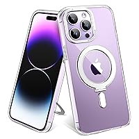 for iPhone 14 Pro Case with Magnetic Invisible Stand Compatible with MagSafe Protective Crystal Clear iPhone 14 Pro Phone Case 6.1