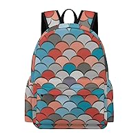 Mermaid Skin Pattern4 Durable Backpack Lightweight Bag with Main Compartment and Pockets Casual Travel Laptop Daypack