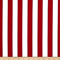 Broadcloth Blend Stripe Red/White, Fabric by the Yard