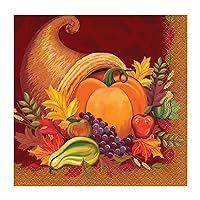 Fall Harvest Thanksgiving Beverage Napkins, 16ct