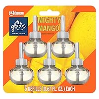 Glade PlugIns Refills Air Freshener, Scented and Essential Oils for Home and Bathroom, Mighty Mango, 3.35 Fl Oz, 5 Count