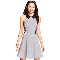 Material Girl Womens Collared Illusion A-Line Dress