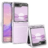 GUAGUA Compatible with Samsung Galaxy Z Flip 5 Case 5G 6.7 Inch Crystal Clear TPU Cover Glitter Sparkle Bling Slim Shockproof Protective Phone Cases for Samsung Galaxy Z Flip5 2023, Transparent