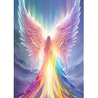 BYGFHLYW Rainbow Angel 5D Diamond Painting Kits for Adults Beginners,DIY Diamond Art Kit Full Round Drill,Paint by Diamonds Dot Gem Arts and Crafts Crystal Sets,Home Wall Decor 11.8x15.7inch