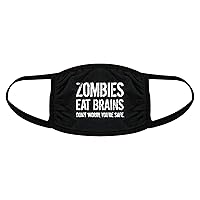 Zombies Eat Brains Face Mask Funny Halloween Apocalypse Nose And Mouth Covering