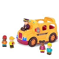 B. toys – Interactive Yellow School Bus – 5 Toy Figures - Lights And Sounds – Toy School Bus For Toddlers, Kids – Driver & Passengers – 18 Months + – Boogie Bus