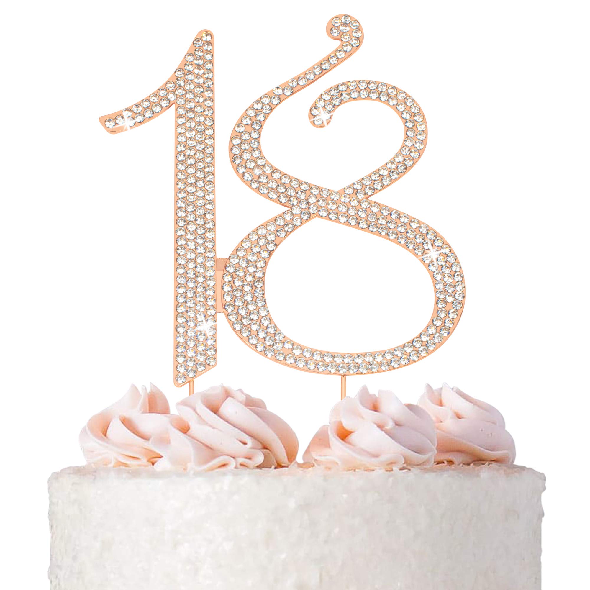 Mua 18 Cake Topper - Premium Rose Gold Metal - 18th Birthday Party ...