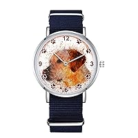 Labrador Retriever Dog Design Nylon Watch for Men and Women, Dogs Painted Theme Wristwatch, Pets Lover Gift